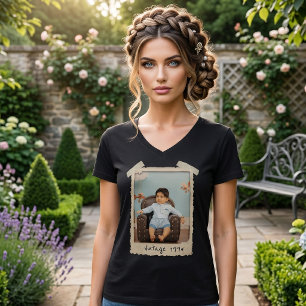 Geburtstag mit individuellem Vintage-Foto T-Shirt