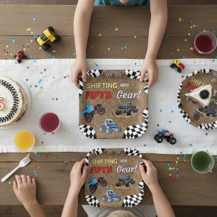 Geburtstag mit Monstertruck in den fünften Gang Pappteller
