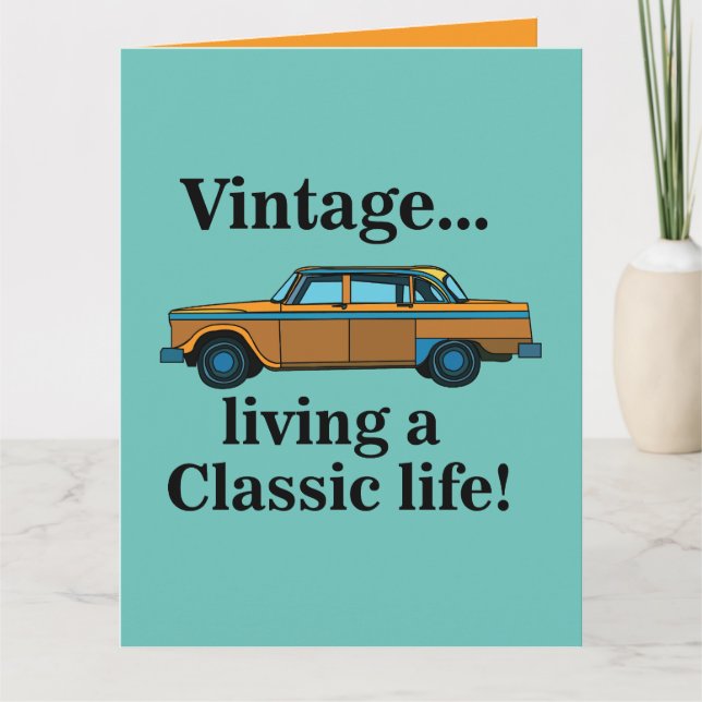 Geburtstag mit Oldtimer-Klassikern Karte (Vorderseite)