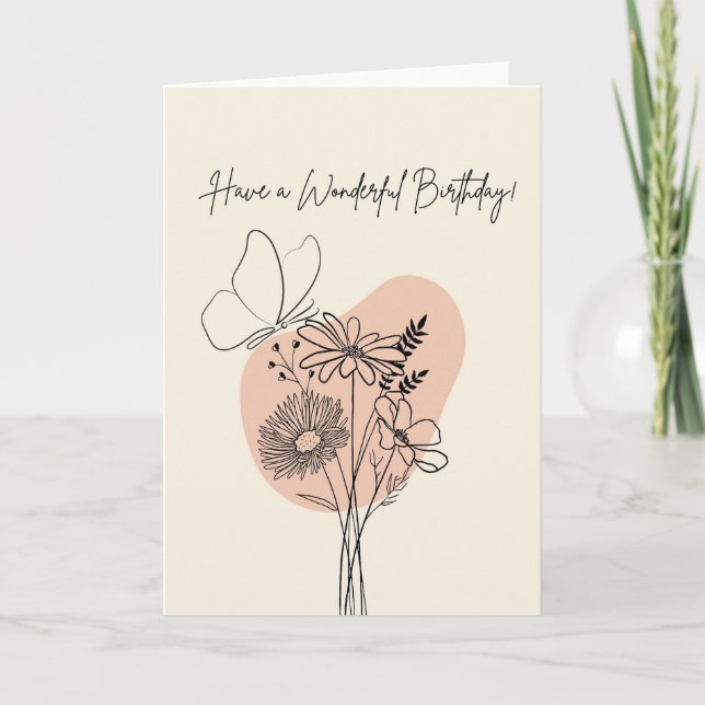 Geburtstag mit Schmetterling Karte (Vorderseite)