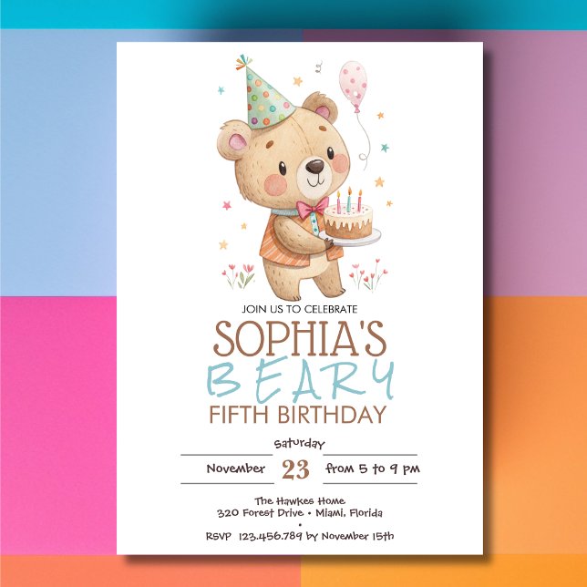 Geburtstag mit Teddybär  Einladung (Von Creator hochgeladen)
