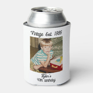 Geburtstag mit Vintage-Foto personalisiert Dosenkühler