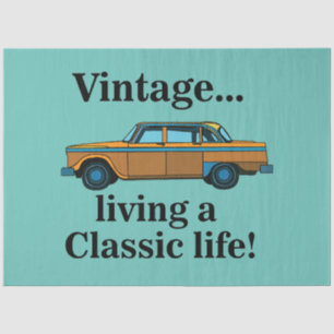 Geburtstag mit Vintage-Oldtimer Seidenpapier