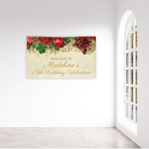Geburtstag mit Vintage-Rosen für Damen Banner