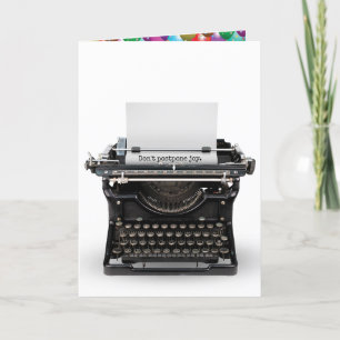 Geburtstag mit Vintage-Schreibmaschine Dankeskarte