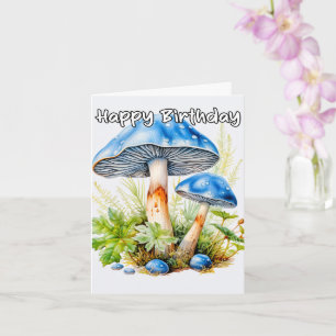 Geburtstag mit Vintage-Wildpilz-Illustration Karte