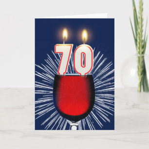 Geburtstag mit Wein und Kerzen Karte