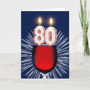 Geburtstag mit Wein und Kerzen Karte