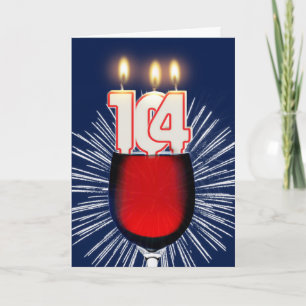 Geburtstag mit Wein und Kerzen Karte