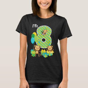 Geburtstag Monkey 8. Geburtstagsparty Acht Jahre a T-Shirt