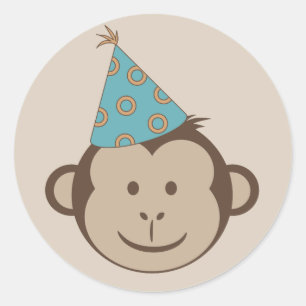 Geburtstag Monkey Goodie Bag Stickers