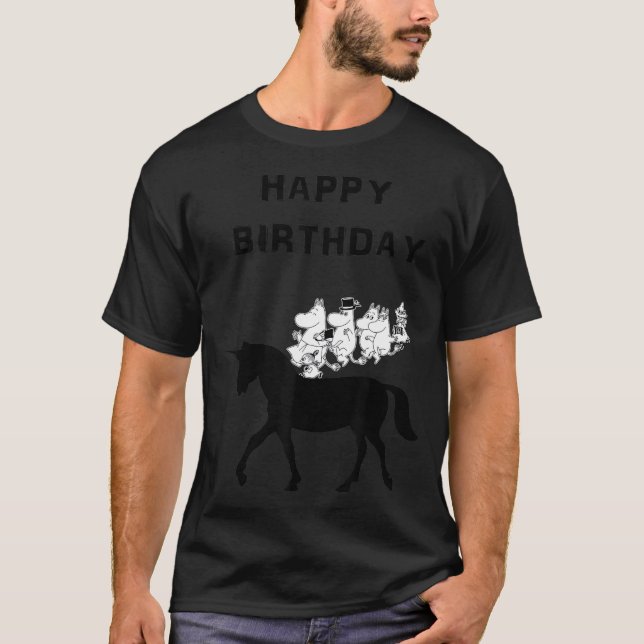Geburtstag Moomin einhorcht lustig T-Shirt (Vorderseite)