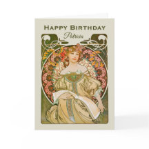 Geburtstag Mucha Reverie Daydream Art Nouveau CC09