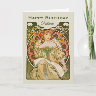 Geburtstag Mucha Reverie Daydream Art Nouveau CC09 Karte