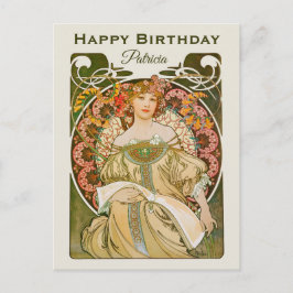 Geburtstag Mucha Reverie Daydream Art Nouveau CC10 Postkarte