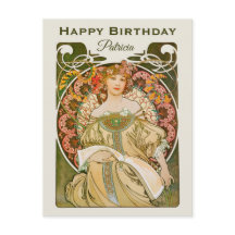 Geburtstag Mucha Reverie Daydream Art Nouveau CC10