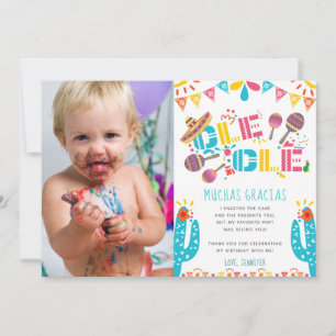 Geburtstag Muchas Gracias Fiesta Dankeschön Karte
