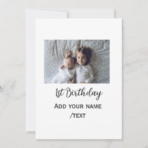 Geburtstag Name Foto einfach minimaler Text Jubilä Feiertagskarte