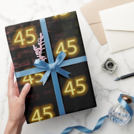 Geburtstag Neon 45 Zeichen auf Brick Geschenkpapier