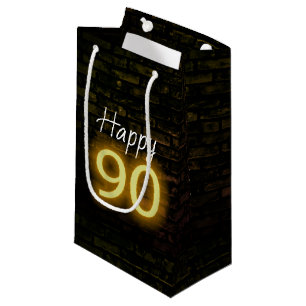 Geburtstag Neon 90 Zeichen auf Brick Kleine Geschenktüte