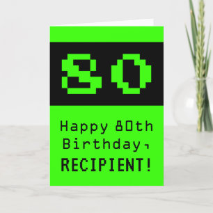 Geburtstag: Nerdy / Geeky Style "80" und Name Karte