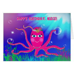 Geburtstag, Nichte, Humus, Sassy Octopus