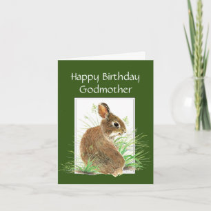 Geburtstag Niedliches Bunny Rabbit Beste Godmutter Karte