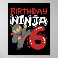 Geburtstag Ninja 6 Jahre alter Karate Kinder 6. Ge