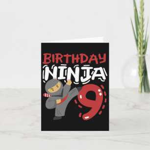 Geburtstag Ninja 9 Jahre alter Karate Kinder 9. Ge Karte