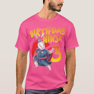 Geburtstag Ninja Bunny 3 Jahr Dritter Tag Geboren T-Shirt