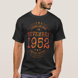 Geburtstag November 1952 Jahr gebrauchte Legenden T-Shirt