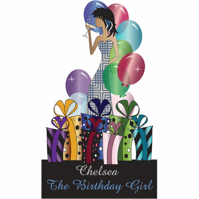 Geburtstag oder Junggeselinnen-Abschied Diva Princ Freistehende Fotoskulptur (Vorne)