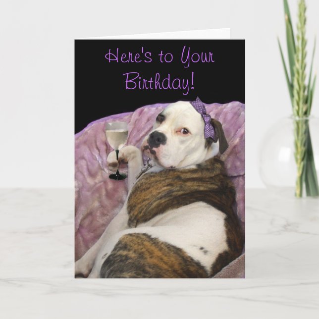 Geburtstag Olde English Bulldogge Grußkarte Karte (Vorderseite)