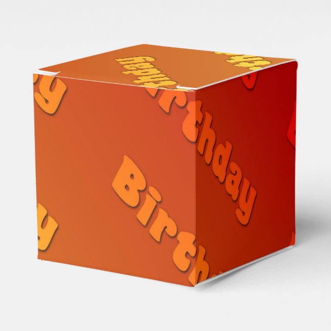Geburtstag (orange) geschenkschachtel (Vorderseite)