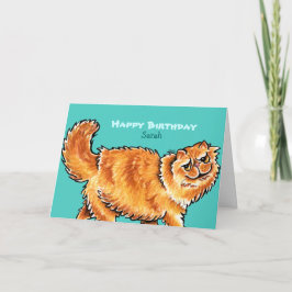 Geburtstag Orange Persian Cat Custom Message Karte