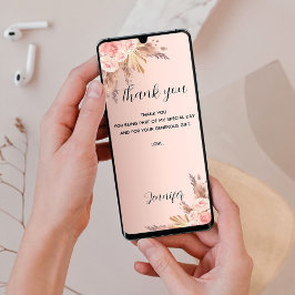 Geburtstag Pampas Gras Rose Dank Karte