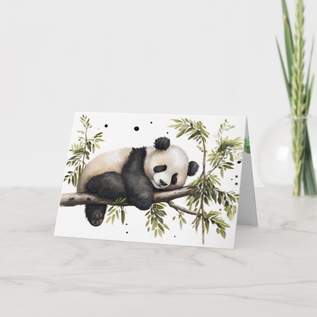 Geburtstag Panda Bär in Tree Karte (Vorderseite)