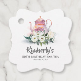 Geburtstag Par-Tea Floral Teapot Geschenkanhänger