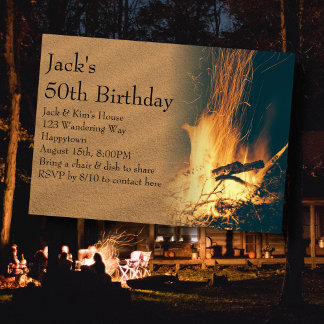 Geburtstag Party Backyard Bonfire Einladung