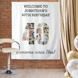 Geburtstag Party Fotocollage Hintergrund Wandteppich