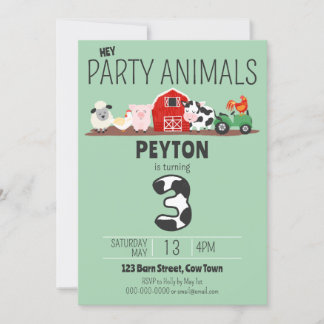 Geburtstag Party Tiere Farm Geburtstag Einladung