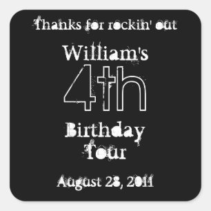 (Geburtstag) Party wie ein Rockstar - Gerne Tags! Quadratischer Aufkleber