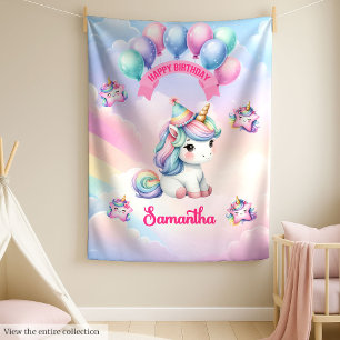 Geburtstag Pastel Unicorn Blanket für Mädchen Fleecedecke