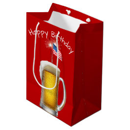 Geburtstag Patriotisches Bier mit Sparklern Mittlere Geschenktüte