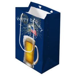 Geburtstag Patriotisches Bier mit Sparklern Mittlere Geschenktüte