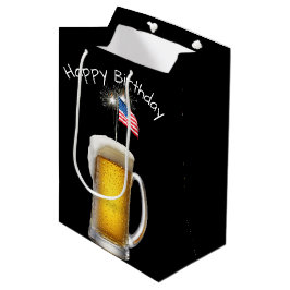 Geburtstag Patriotisches Bier mit Sparklern Mittlere Geschenktüte