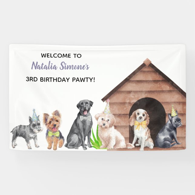 Geburtstag-Pawty-Banner Banner (Horizontal)