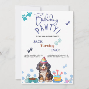 Geburtstag Pawty Bernese Mountain Hund Geburtstag Einladung