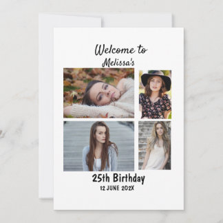 Geburtstag Personalisiert 4 FotoCollage Einladung