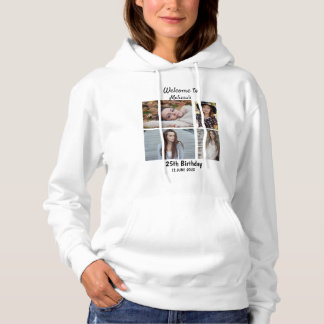 Geburtstag Personalisiert 4 FotoCollage Hoodie